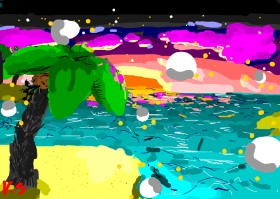 Lady_Cat の ヤシの木 の絵