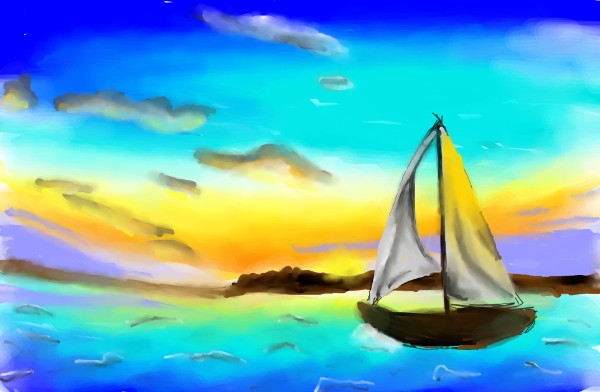 Segelboot-Zeichnung von Unknown