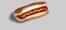 Drawing of Hotdog by Debidolittle