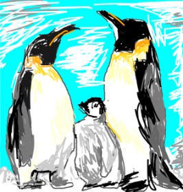 13 year old artist の ペンギン の絵