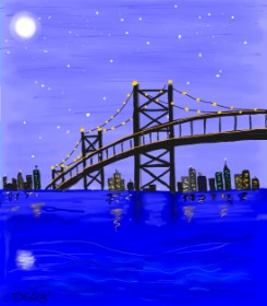 Рисунок на тему «Мост» — автор: GreyhoundMama