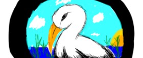 That One Llama の コウノトリ の絵