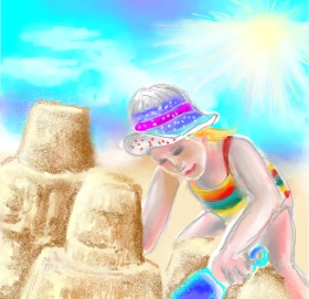 Drawing of Sand castle by ⋆su⋆vinci彡