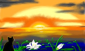 Drawing of Water lily by Flowerpot