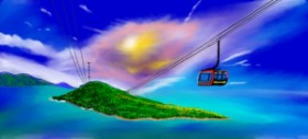 Çhåching の ケーブルカー の絵