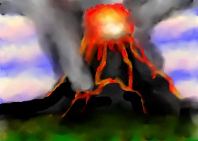 Sirak Fish の 火山 の絵