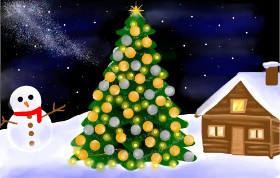 Sasha の クリスマスツリー の絵