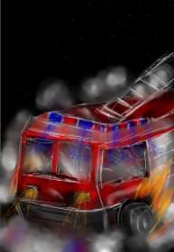 Amanah🥰 の 消防車 の絵