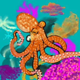 Drawing of Octopus by TedsNan