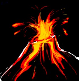 J の 火山 の絵