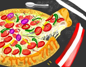 Drawing of Pizza by Yashi 🐢