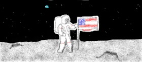 Drawing of Astronaut by coconut