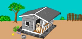 Drawing of Dog house by meebo