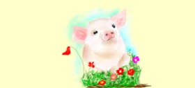 Gillian の 豚 の絵