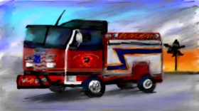 Mia の 消防車 の絵