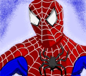 Drawing of Spiderman by Geo-Pebbles
