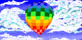しましま の 熱気球 の絵