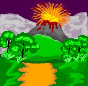 MaRi の 火山 の絵