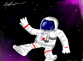 Рисунок на тему «Космонавт» — автор: kk
