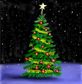 Lou の クリスマスツリー の絵