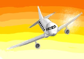 coconut の 飛行機 の絵