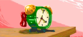 Drawing of Alarm clock by CAJU