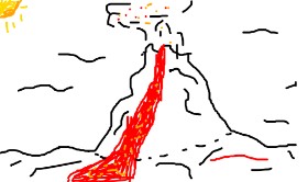 k の 火山 の絵