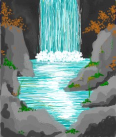 Рисунок на тему «Водопад» — автор: melune