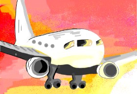 Drawing of Airplane by Rain