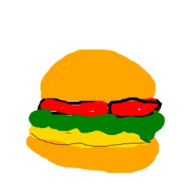 Drawing of Burger by Roxy
