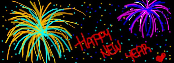 Drawing of Fireworks by Laura