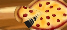 Drawing of Pizza by Lyv