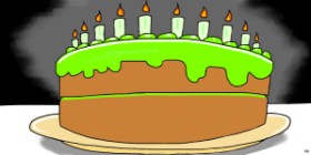 Swimmer の 誕生日ケーキ の絵