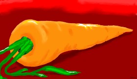 Drawing of Carrot by Flowerpot