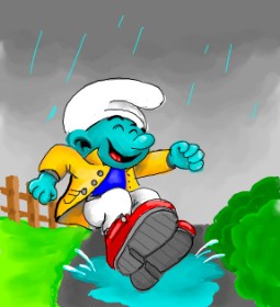 Drawing of Smurf by GreyhoundMama