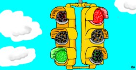 Drawing of Traffic light by Swimmer 