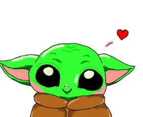 Drawing of Baby Yoda by Julia