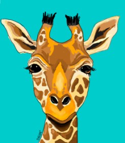 Drawing of Giraffe by GreyhoundMama