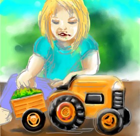 ⋆su⋆vinci彡 の トラクター の絵