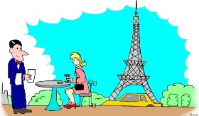 Drawing of Eiffel Tower by Flowerpot