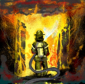 SIREN の 消防士 の絵