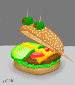 Drawing of Sandwich by GreyhoundMama