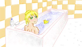 Sam の バスタブ の絵