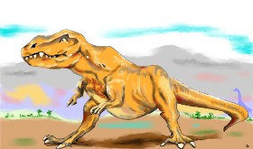 Drawing of T-rex dinosaur by Flowerpot