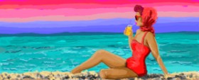 Drawing of Beach by Helena