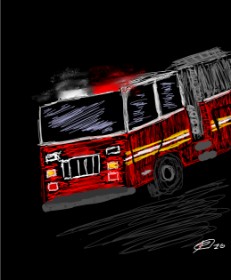 🐻Bruin🐻 の 消防車 の絵