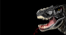 Drawing of T-rex dinosaur by Çhåching