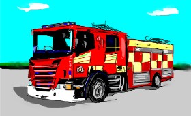 Drawing of Firetruck by Herbert
