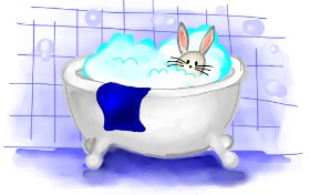Rose rocket の バスタブ の絵
