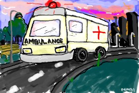 ❀𝓜𝓪𝓻𝓲❀ の 救急車 の絵
